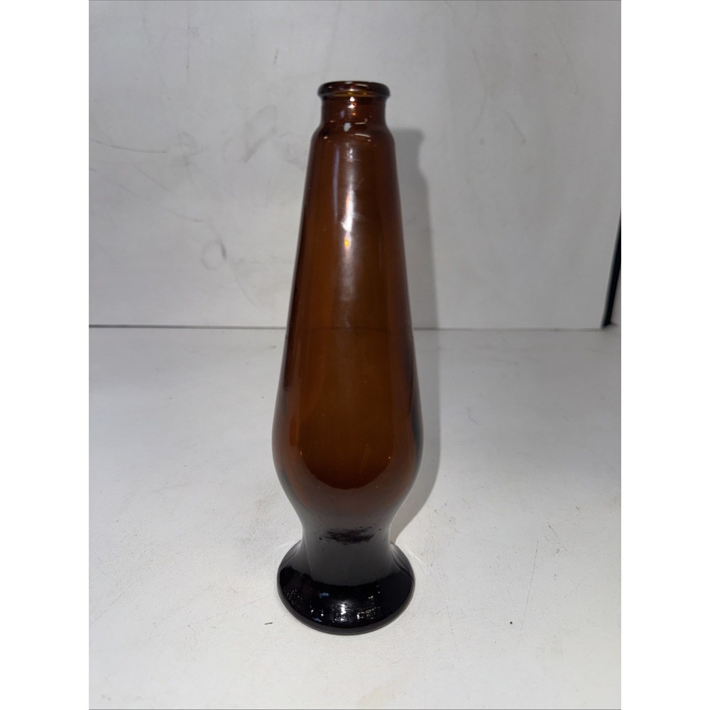 VTG 1960 Michelob Brown Amber Teardrop Beer Bottle Lava Lamp Shape 9" EMPTY Vase